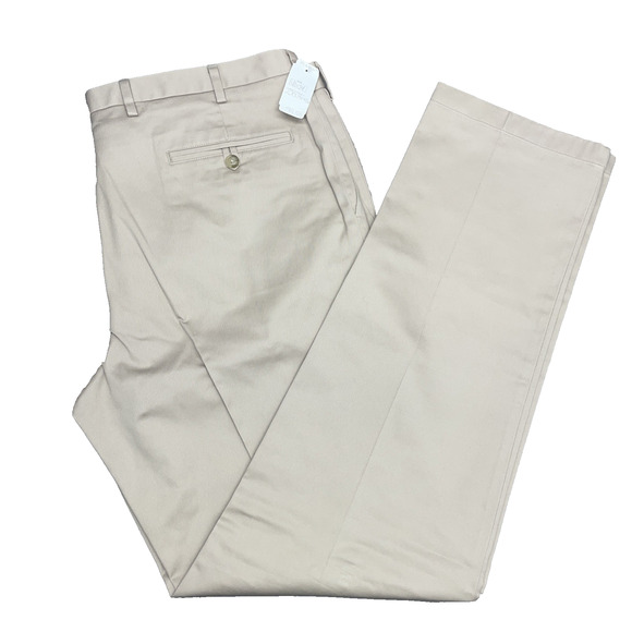 Jos A Bank Travelers Men's 40 x 33.5 Tailored Fit Chinos Light Khaki Flat Front - Picture 1 of 7